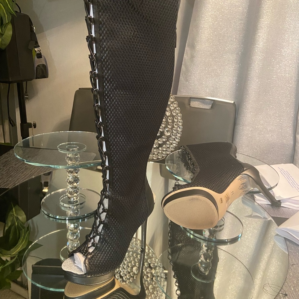 COPY - JLO  High Heel 8-1/2 Lace up Open Toe Boots